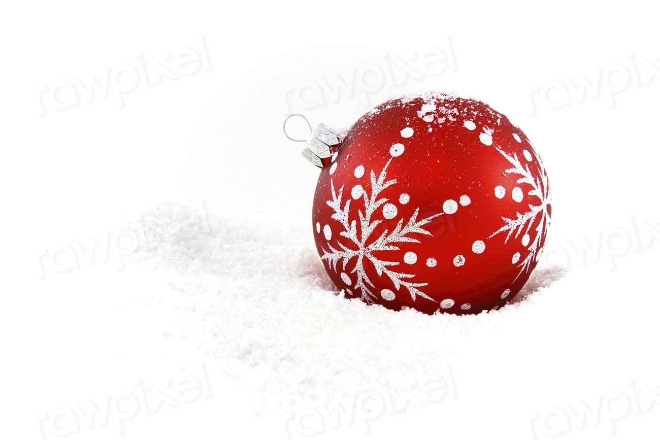 Free red glass ball, Christmas