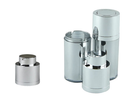 Airless Serum Lotion Pump with FLAT Top Silver Button - Image 2